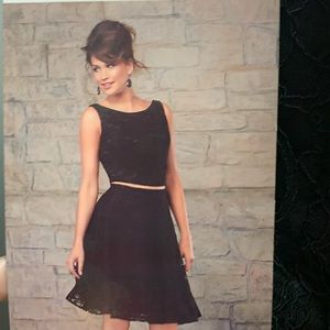 NEW Mori Lee Lace AFFAIRS 2pc Black Dress